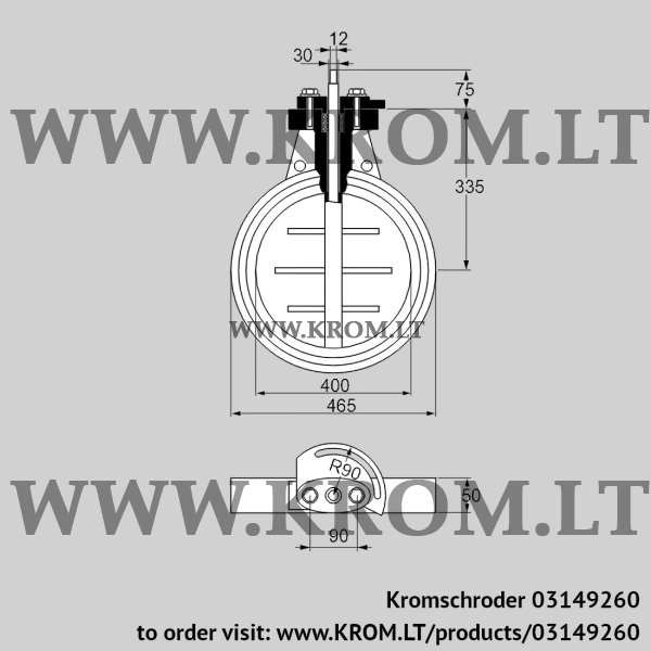 Kromschroder DKR 400Z03F450D, 03149260 butterfly valve, 03149260