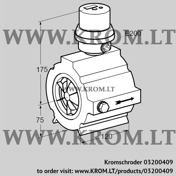Kromschroder DE 100TW80-120B, 03200409 flow meter, 03200409
