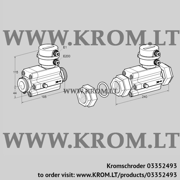 Kromschroder DM 10R25-160, 03352493 flow meter, 03352493