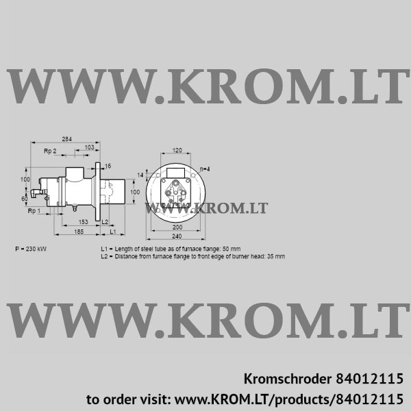 Kromschroder BIO 100KM-50/35-(84)E, 84012115 burner for gas, 84012115