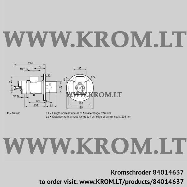 Kromschroder BIO 65RM-250/235-(71)E, 84014637 burner for gas, 84014637