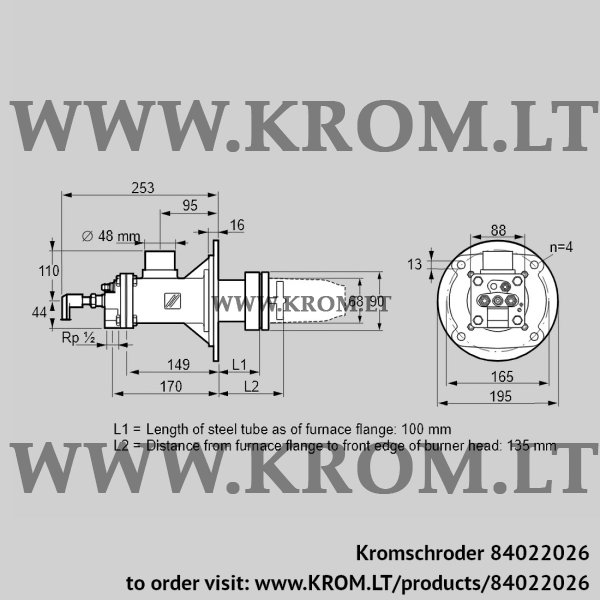 Kromschroder BICA 65HM-100/135-(72)D, 84022026 burner for gas, 84022026
