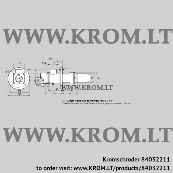 Kromschroder BIC 80HD-0/35-(51)E, 84032211 burner for gas, 84032211
