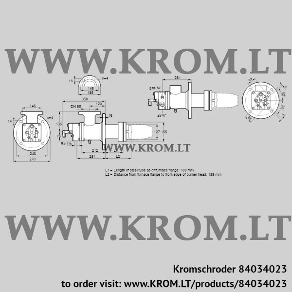 Kromschroder BIC 125HML-100/135-(19)E, 84034023 burner for gas, 84034023