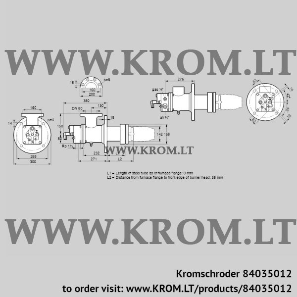Kromschroder BIC 140RBL-0/35-(54)E, 84035012 burner for gas, 84035012