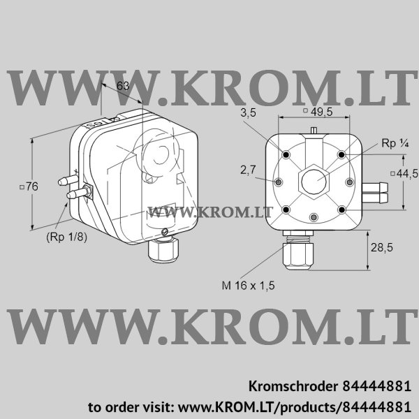 Kromschroder DL 150AG-31, 84444881 pressure switch for air, 84444881