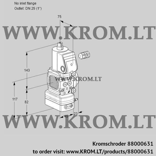Kromschroder VAD 1-/25R/NW-50A, 88000631 pressure regulator, 88000631