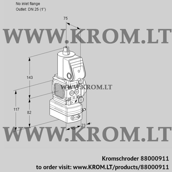 Kromschroder VAD 1-/25R/NW-25A, 88000911 pressure regulator, 88000911