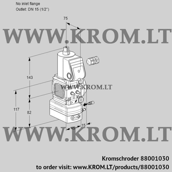 Kromschroder VAG 1-/15R/NWBE, 88001030 air/gas ratio control, 88001030