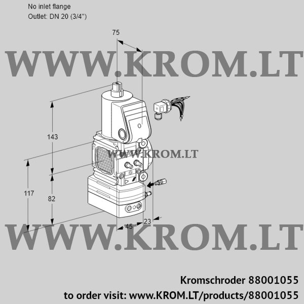 Kromschroder VAG 1-/20R/NWAE, 88001055 air/gas ratio control, 88001055