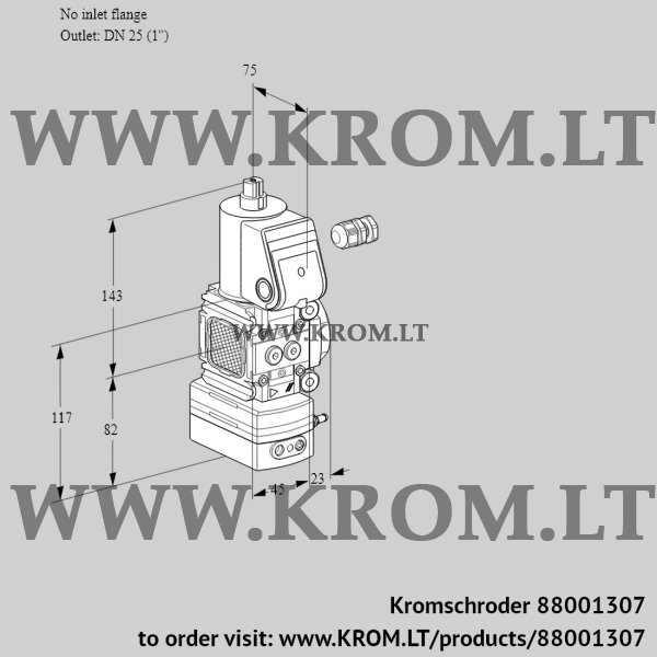 Kromschroder VAD 1-/25R/NQ-100A, 88001307 pressure regulator, 88001307