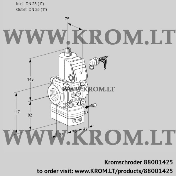 Kromschroder VAG 125R/NWAE, 88001425 air/gas ratio control, 88001425