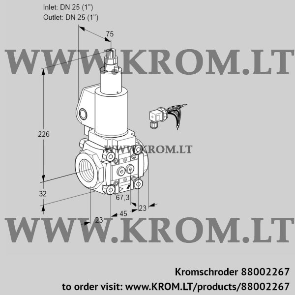 Kromschroder VAS 125R/LWSL, 88002267 gas solenoid valve, 88002267