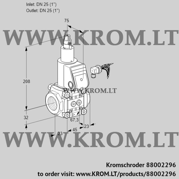 Kromschroder VAS 125R/LW, 88002296 gas solenoid valve, 88002296