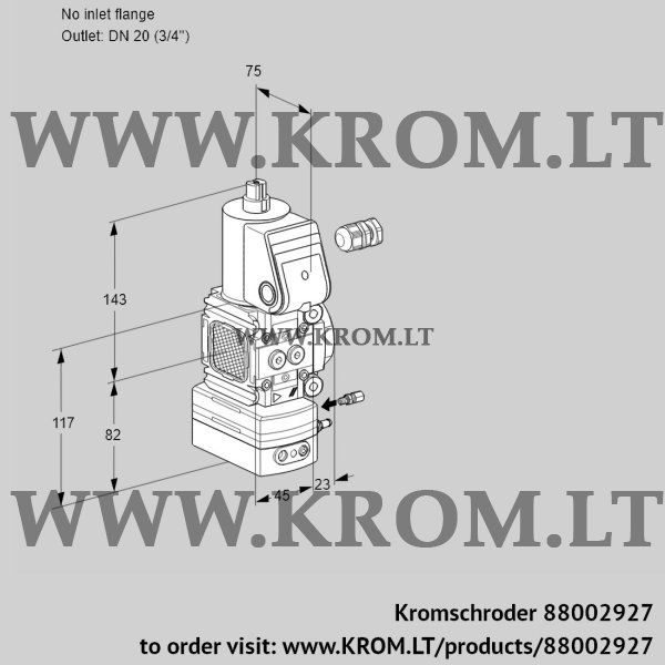Kromschroder VAG 1-/20R/NKAE, 88002927 air/gas ratio control, 88002927