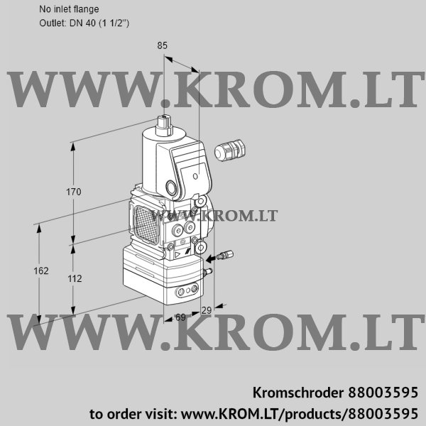 Kromschroder VAG 2-/40R/NWAE, 88003595 air/gas ratio control, 88003595