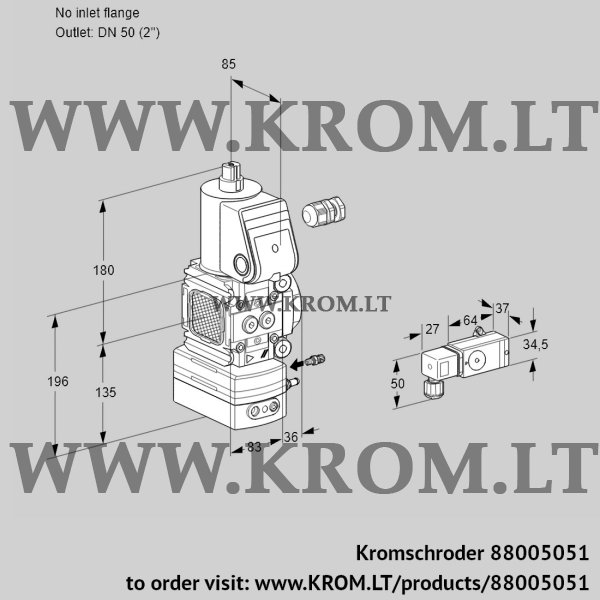 Kromschroder VAG 3-/50R/NWAK, 88005051 air/gas ratio control, 88005051
