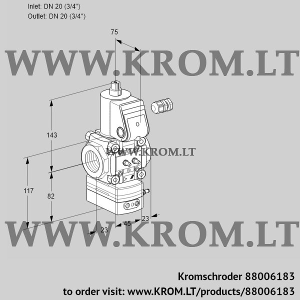 Kromschroder VAD 120R/NW-100A, 88006183 pressure regulator, 88006183