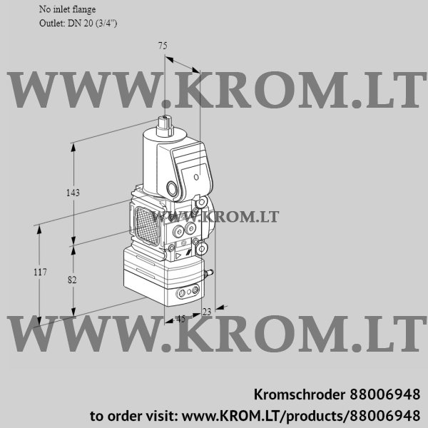 Kromschroder VAG 1-/20R/NWAN, 88006948 air/gas ratio control, 88006948