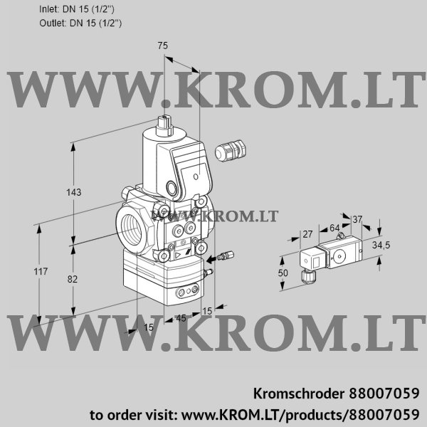 Kromschroder VAG 115R/NWBE, 88007059 air/gas ratio control, 88007059