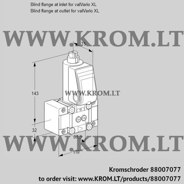 Kromschroder VAS 1W0/NQ, 88007077 gas solenoid valve, 88007077