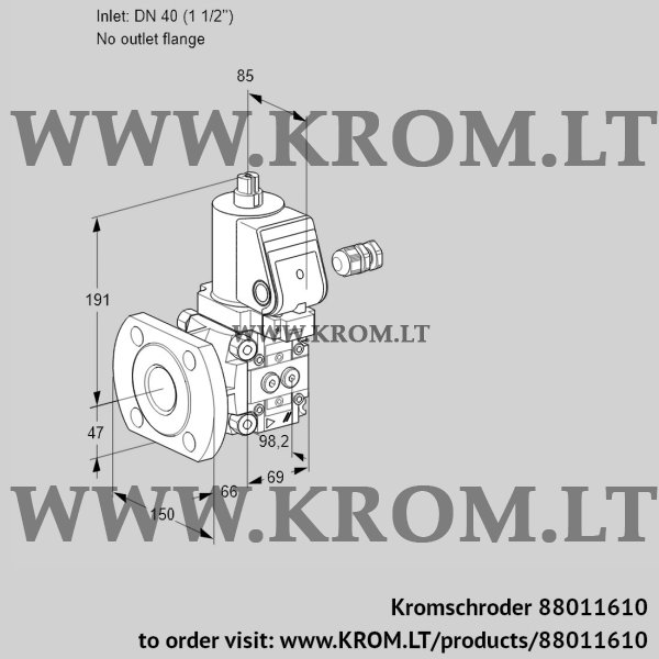 Kromschroder VAS 240/-F/NKGR, 88011610 gas solenoid valve, 88011610