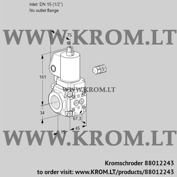 Kromschroder VAN 115/-R/NQSL, 88012243 gas solenoid valve, 88012243