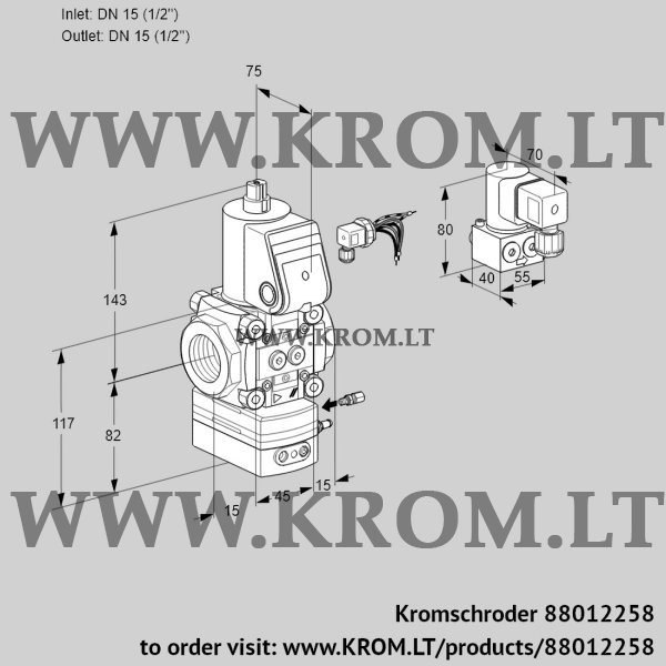 Kromschroder VAG 115R/NWBE, 88012258 air/gas ratio control, 88012258