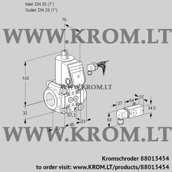 Kromschroder VAS 125R/NW, 88013454 gas solenoid valve, 88013454