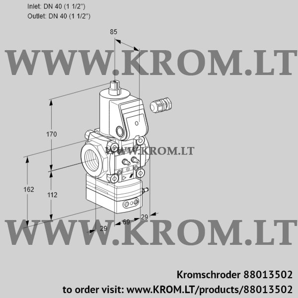 Kromschroder VAG 240R/NWAN, 88013502 air/gas ratio control, 88013502