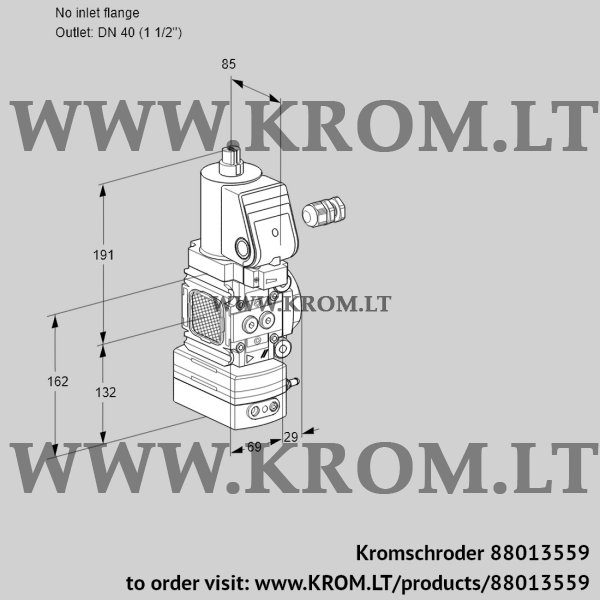 Kromschroder VAV 2-/40R/NWSRAK, 88013559 air/gas ratio control, 88013559