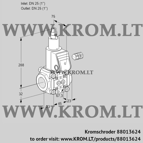 Kromschroder VAS 125R/LQ, 88013624 gas solenoid valve, 88013624