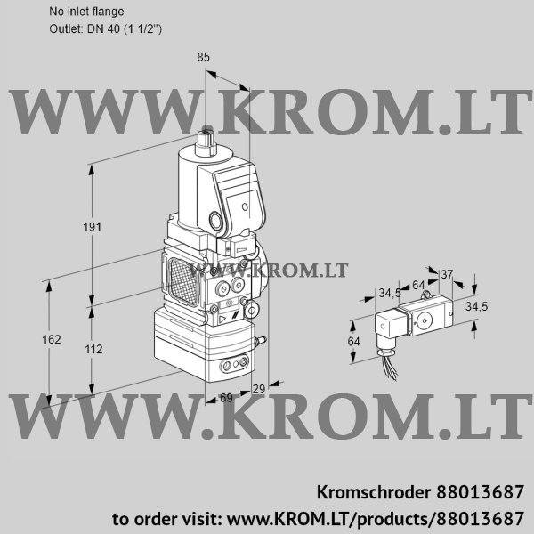 Kromschroder VAG 2T-/40N/NQSRAA, 88013687 air/gas ratio control, 88013687
