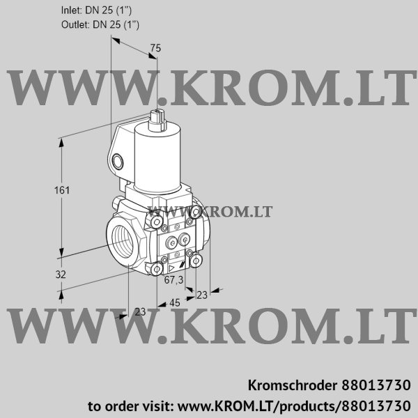 Kromschroder VAS 1T25N/NQSL, 88013730 gas solenoid valve, 88013730