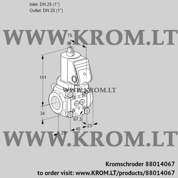 Kromschroder VAN 125R/NQSR, 88014067 gas solenoid valve, 88014067