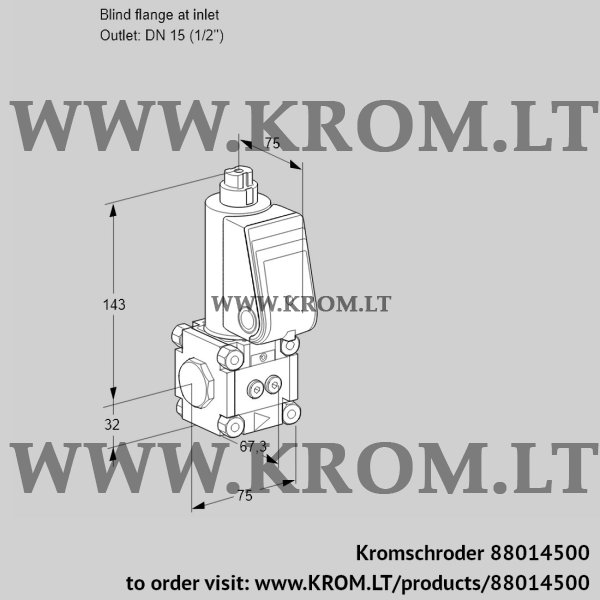 Kromschroder VAS 1-0/15R/NQGR, 88014500 gas solenoid valve, 88014500