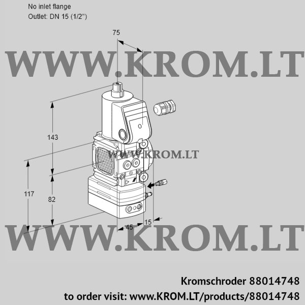 Kromschroder VAG 1-/15R/NWBE, 88014748 air/gas ratio control, 88014748