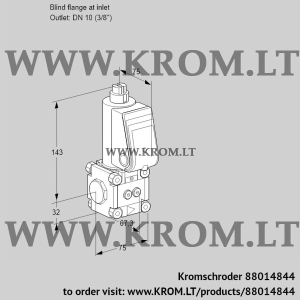 Kromschroder VAS 1-0/10R/NK, 88014844 gas solenoid valve, 88014844