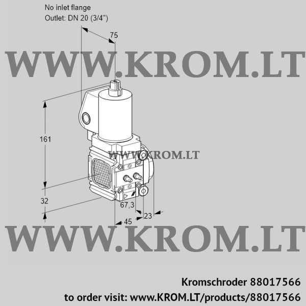Kromschroder VAS 1T-/20N/NKGL, 88017566 gas solenoid valve, 88017566