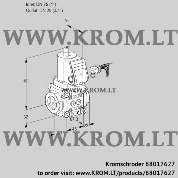 Kromschroder VAS 125/20R/NWGR, 88017627 gas solenoid valve, 88017627