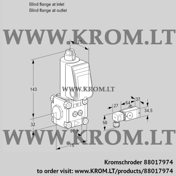 Kromschroder VAS 1-0/NW, 88017974 gas solenoid valve, 88017974