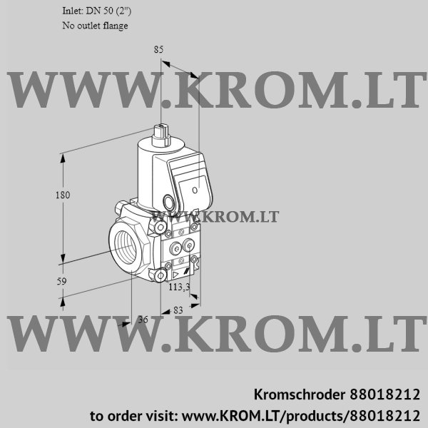 Kromschroder VAS 350/-R/NW, 88018212 gas solenoid valve, 88018212