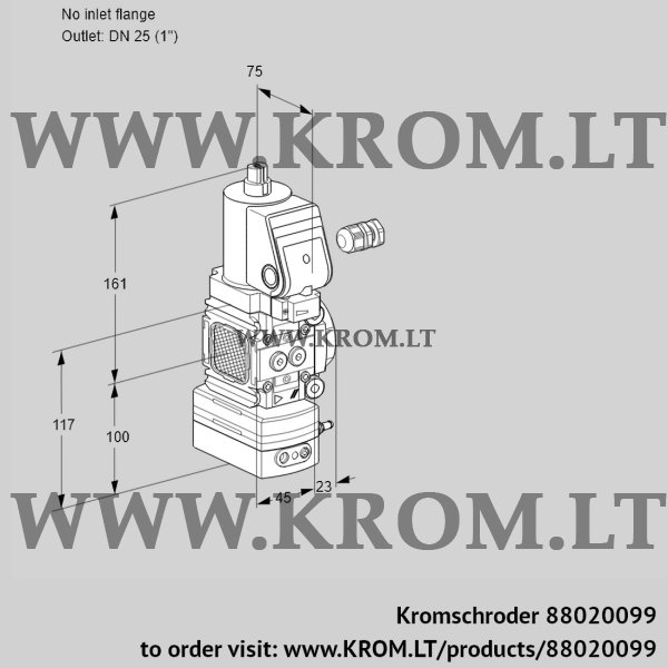 Kromschroder VAV 1-/25R/NQSRAK, 88020099 air/gas ratio control, 88020099