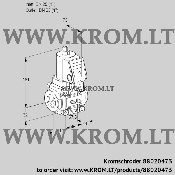 Kromschroder VAS 1T25N/NKSR, 88020473 gas solenoid valve, 88020473