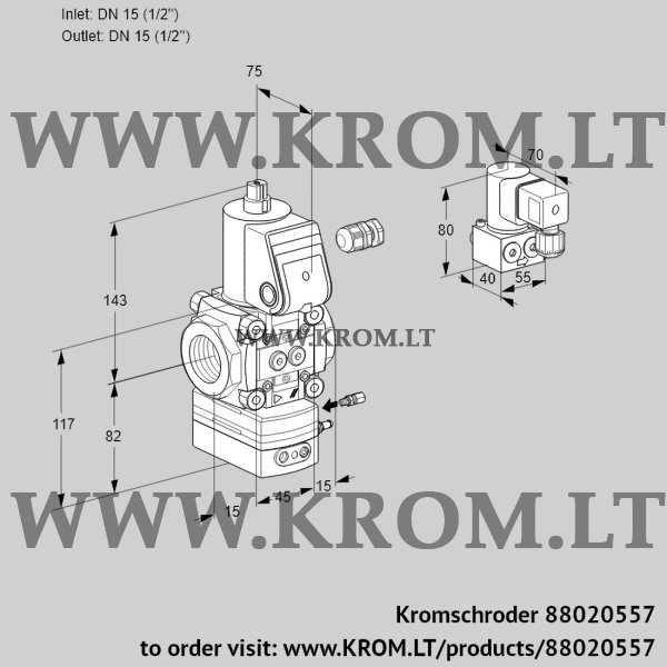 Kromschroder VAG 115R/NWBE, 88020557 air/gas ratio control, 88020557