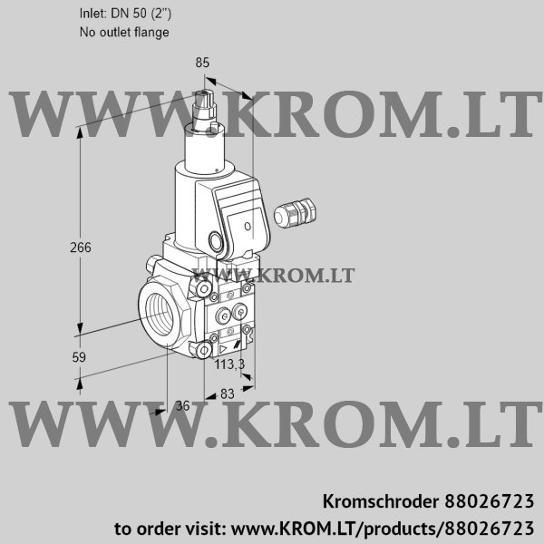 Kromschroder VAS 350/-R/LPSR, 88026723 gas solenoid valve, 88026723