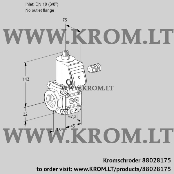 Kromschroder VAS 110/-R/NW, 88028175 gas solenoid valve, 88028175