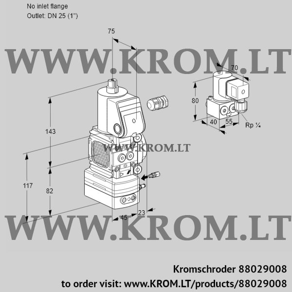 Kromschroder VAG 1-/25R/NWAE, 88029008 air/gas ratio control, 88029008