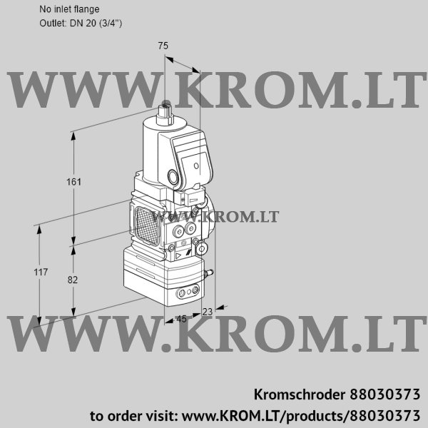 Kromschroder VAD 1T-/20N/NWGR-25A, 88030373 pressure regulator, 88030373