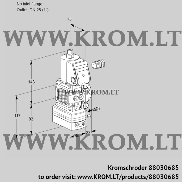 Kromschroder VAG 1-/25R/NYAE, 88030685 air/gas ratio control, 88030685